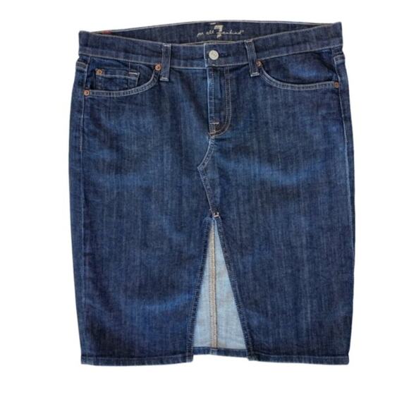 7 for All Mankind Roxy Denim Skirt - Size 30 - Picture 1 of 6